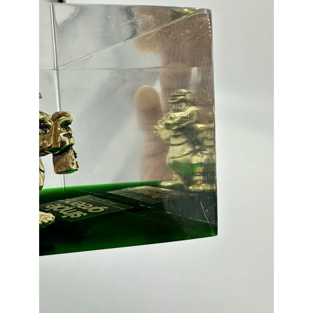 Rare SIMPLE GREEN EGBAR the Alligator Lucite Paperweight Collectible
